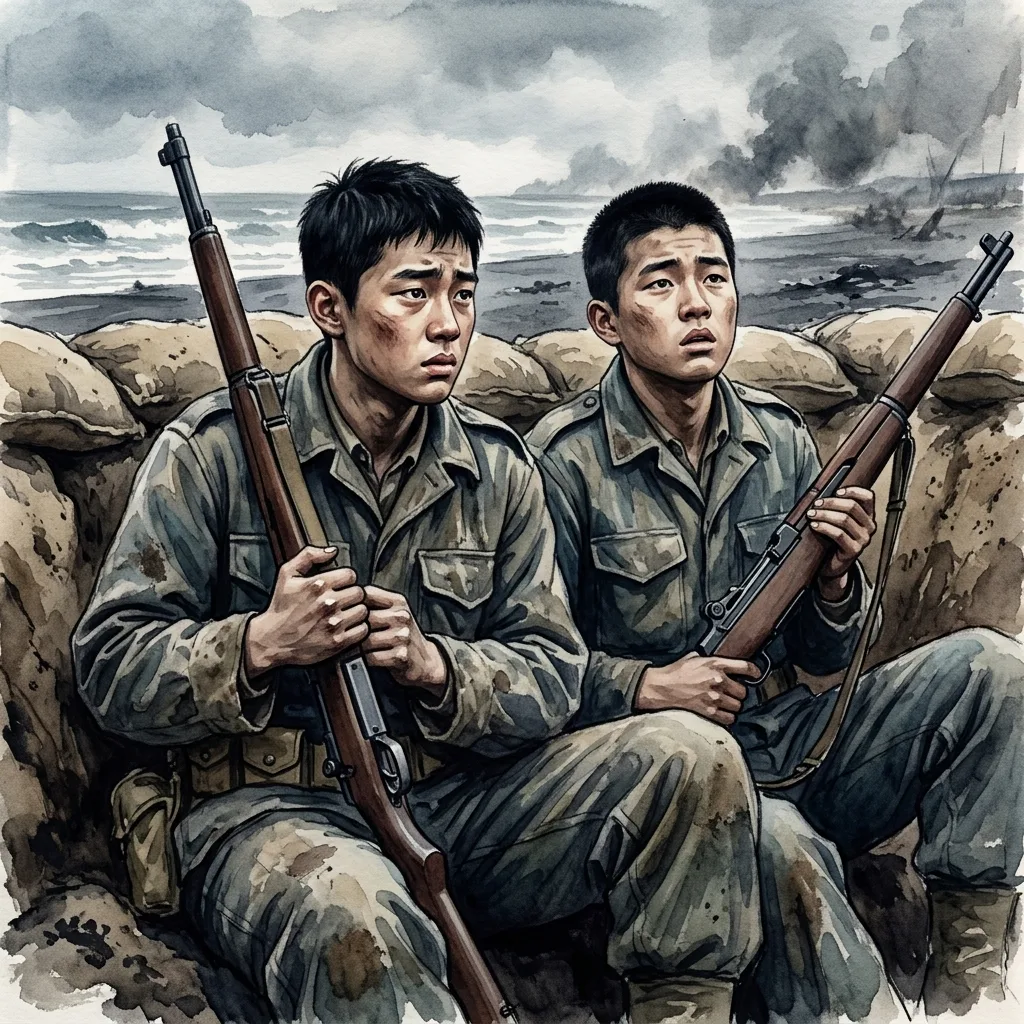 참호 속 학도병